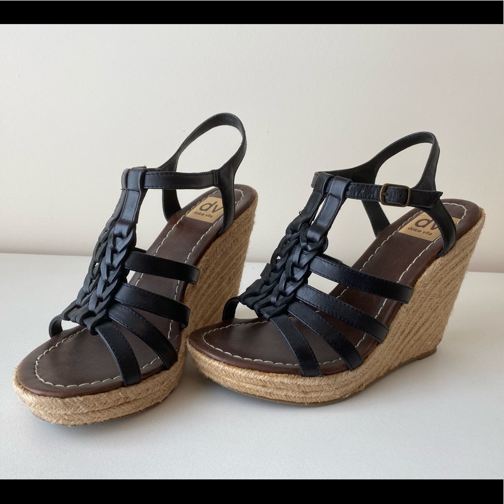 Black Dolce Vita wedges